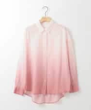 ZMBGE17090 al'aise modulation(アレーズモジュレーション) 【洗える】グラデーションシアーシャツ ピンク