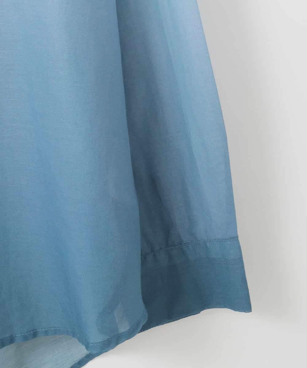 ZMBGE17090 al'aise modulation(アレーズモジュレーション) 【洗える】グラデーションシアーシャツ ライトブルー