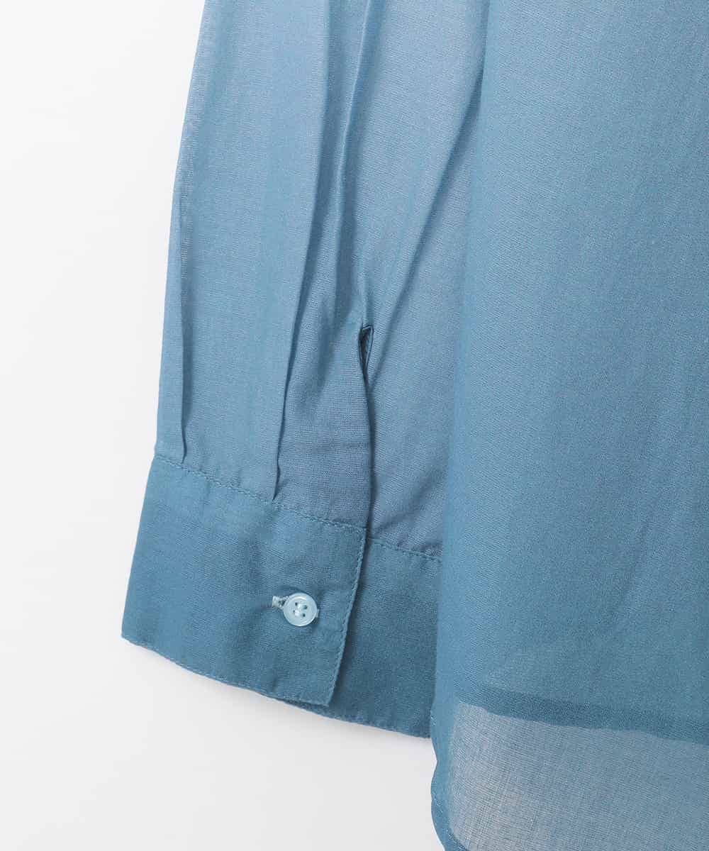 ZMBGE17090 al'aise modulation(アレーズモジュレーション) 【洗える】グラデーションシアーシャツ ライトブルー