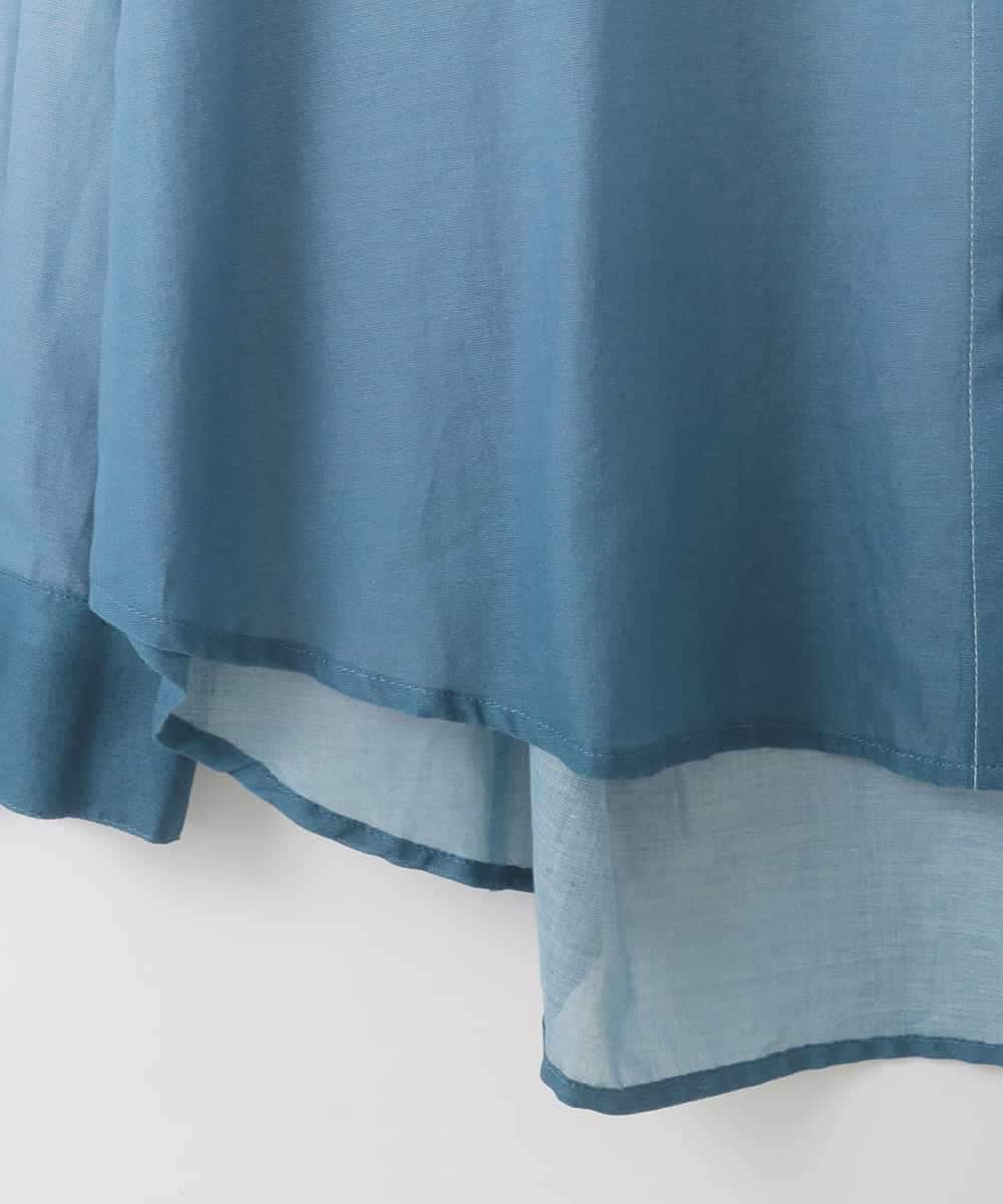 ZMBGE17090 al'aise modulation(アレーズモジュレーション) 【洗える】グラデーションシアーシャツ ライトブルー