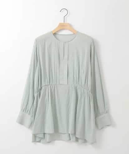 ZMBGE19095 al'aise modulation 【洗える】ラメドット切り替えフレアブラウス