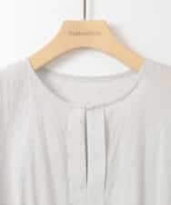 ZMBGE19095 al'aise modulation(アレーズモジュレーション) 【洗える】ラメドット切り替えフレアブラウス ライトグレー