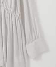 ZMBGE19095 al'aise modulation(アレーズモジュレーション) 【洗える】ラメドット切り替えフレアブラウス ライトグレー