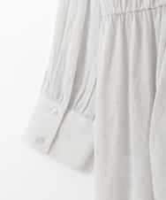 ZMBGE19095 al'aise modulation(アレーズモジュレーション) 【洗える】ラメドット切り替えフレアブラウス ライトグレー