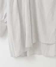 ZMBGE19095 al'aise modulation(アレーズモジュレーション) 【洗える】ラメドット切り替えフレアブラウス ライトグレー