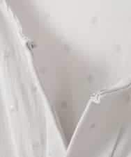 ZMBGE19095 al'aise modulation(アレーズモジュレーション) 【洗える】ラメドット切り替えフレアブラウス ライトグレー