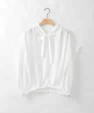 ZMBGE20110 al'aise modulation(アレーズモジュレーション) タックプリーツボウタイブラウス アイボリー