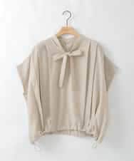 ZMBGE20110 al'aise modulation(アレーズモジュレーション) タックプリーツボウタイブラウス ベージュ