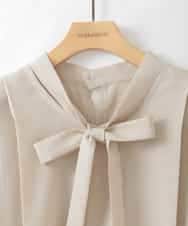 ZMBGE20110 al'aise modulation(アレーズモジュレーション) タックプリーツボウタイブラウス ベージュ