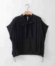 ZMBGE20110 al'aise modulation(アレーズモジュレーション) タックプリーツボウタイブラウス ブラック