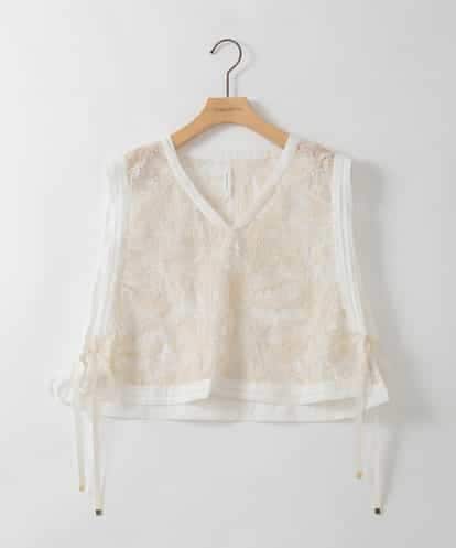 ZMBGE22120 al'aise modulation レース刺繍ベスト