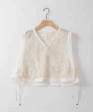 ZMBGE22120 al'aise modulation(アレーズモジュレーション) レース刺繍ベスト ホワイト