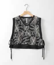 ZMBGE22120 al'aise modulation(アレーズモジュレーション) レース刺繍ベスト ブラック