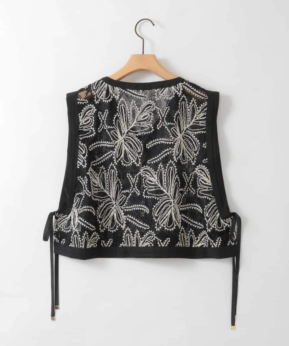 ZMBGE22120 al'aise modulation(アレーズモジュレーション) レース刺繍ベスト ブラック