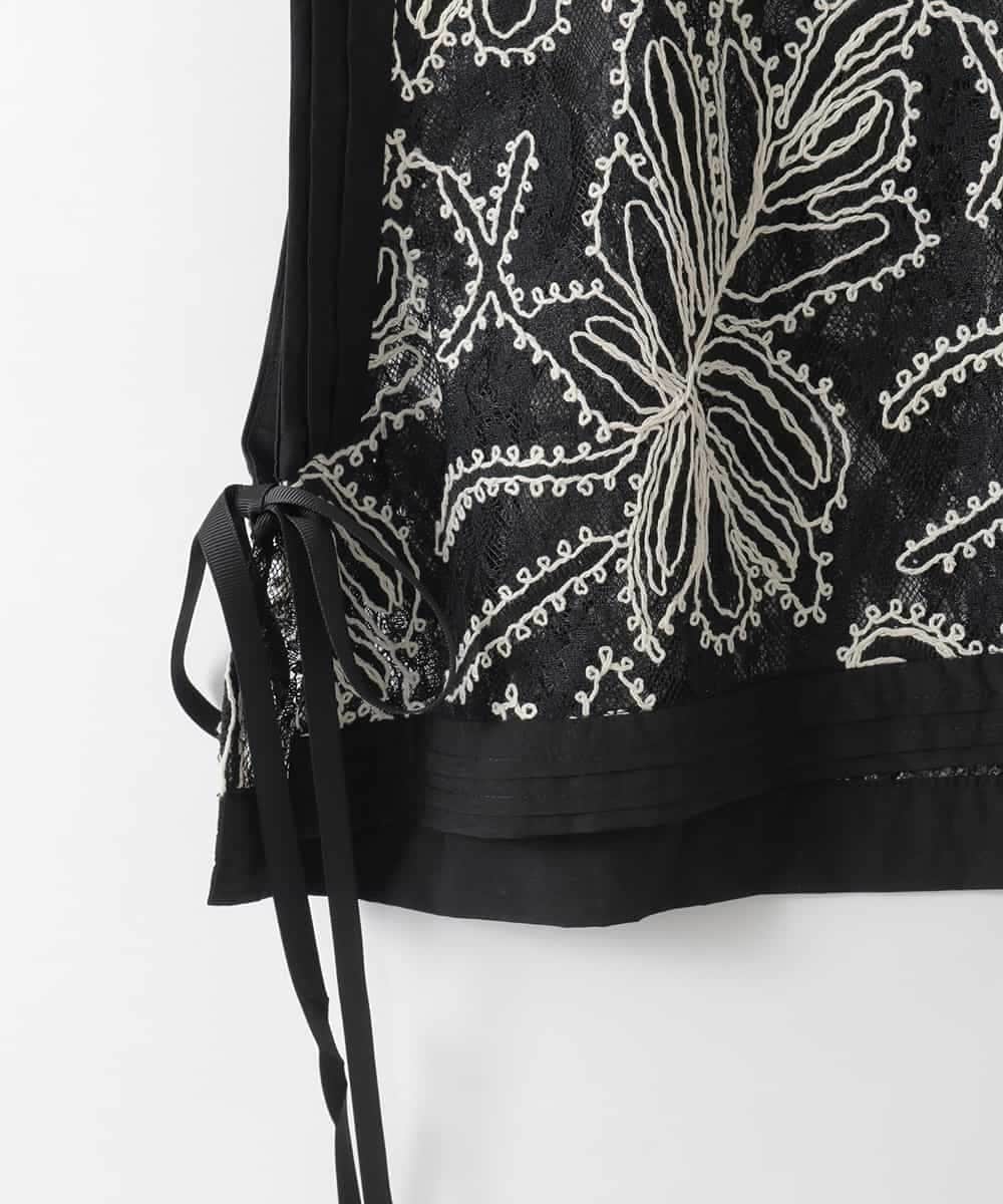 ZMBGE22120 al'aise modulation(アレーズモジュレーション) レース刺繍ベスト ブラック