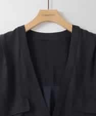 ZMBGE23169 al'aise modulation(アレーズモジュレーション) ドッキング Vネックブラウス ネイビー