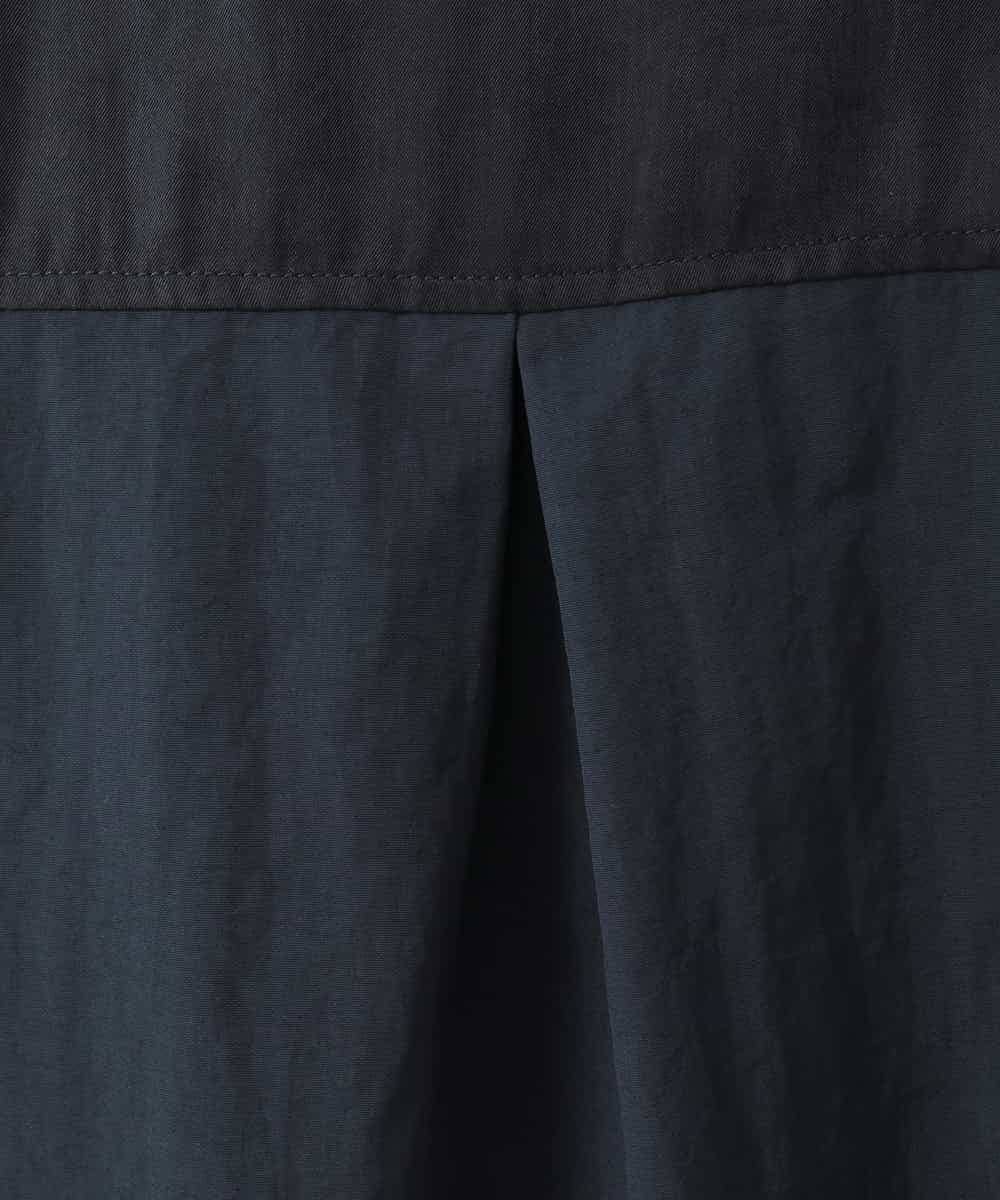 ZMBGE23169 al'aise modulation(アレーズモジュレーション) ドッキング Vネックブラウス ネイビー