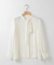 ZMBGE24149 al'aise modulation(アレーズモジュレーション) ボウタイ&フリルデザインブラウス ホワイト