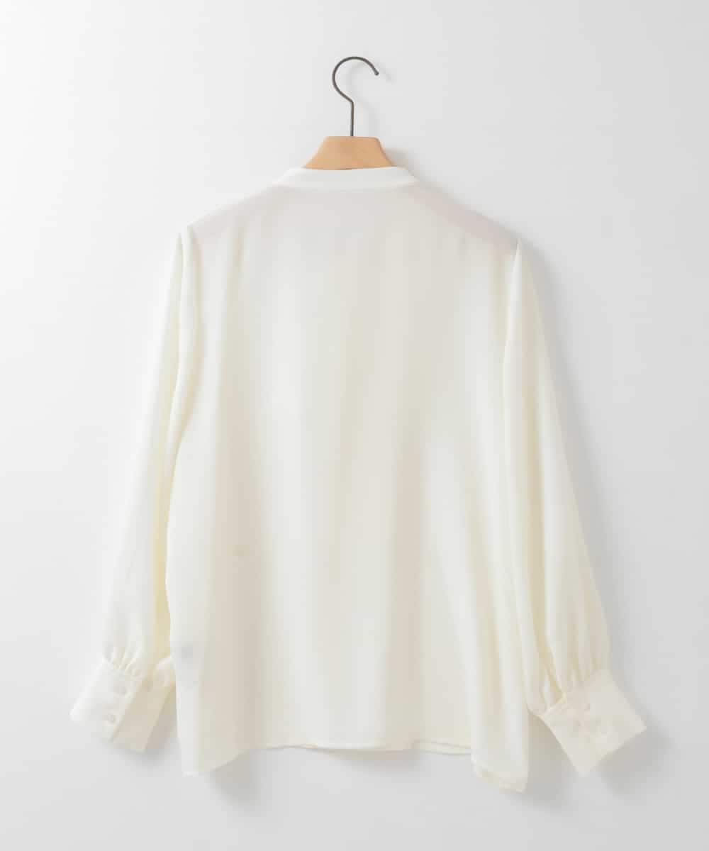 ZMBGE24149 al'aise modulation(アレーズモジュレーション) ボウタイ&フリルデザインブラウス ホワイト