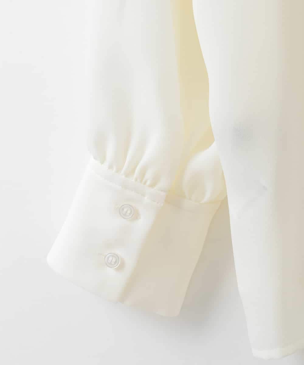 ZMBGE24149 al'aise modulation(アレーズモジュレーション) ボウタイ&フリルデザインブラウス ホワイト