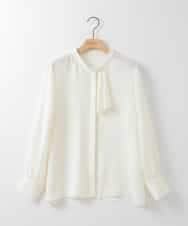 ZMBGE24149 al'aise modulation(アレーズモジュレーション) ボウタイ&フリルデザインブラウス ホワイト