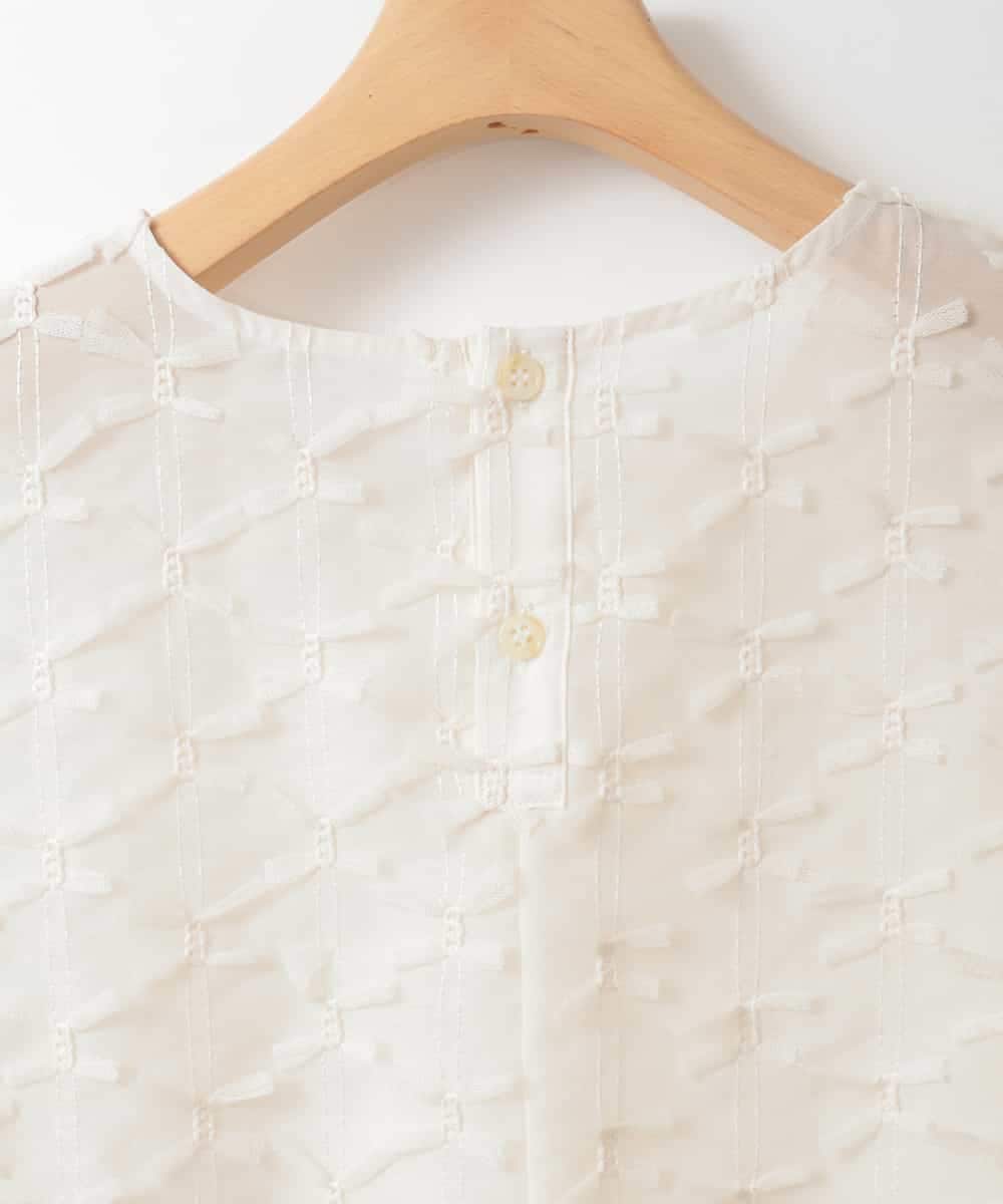 ZMBGE25139 al'aise modulation(アレーズモジュレーション) メッシュリボンシアープルオーバー ホワイト