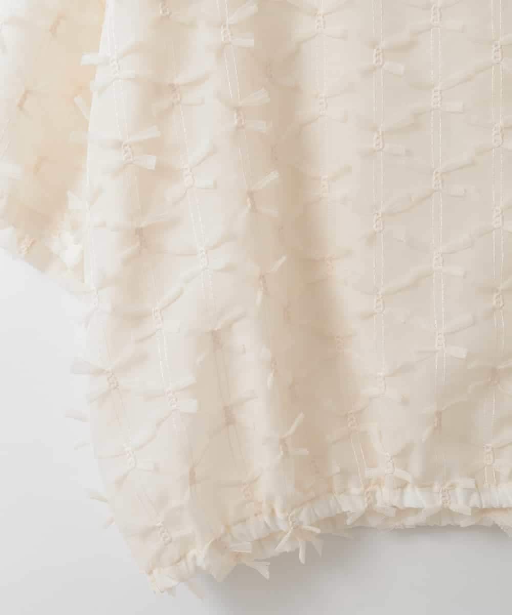 ZMBGE25139 al'aise modulation(アレーズモジュレーション) メッシュリボンシアープルオーバー ホワイト