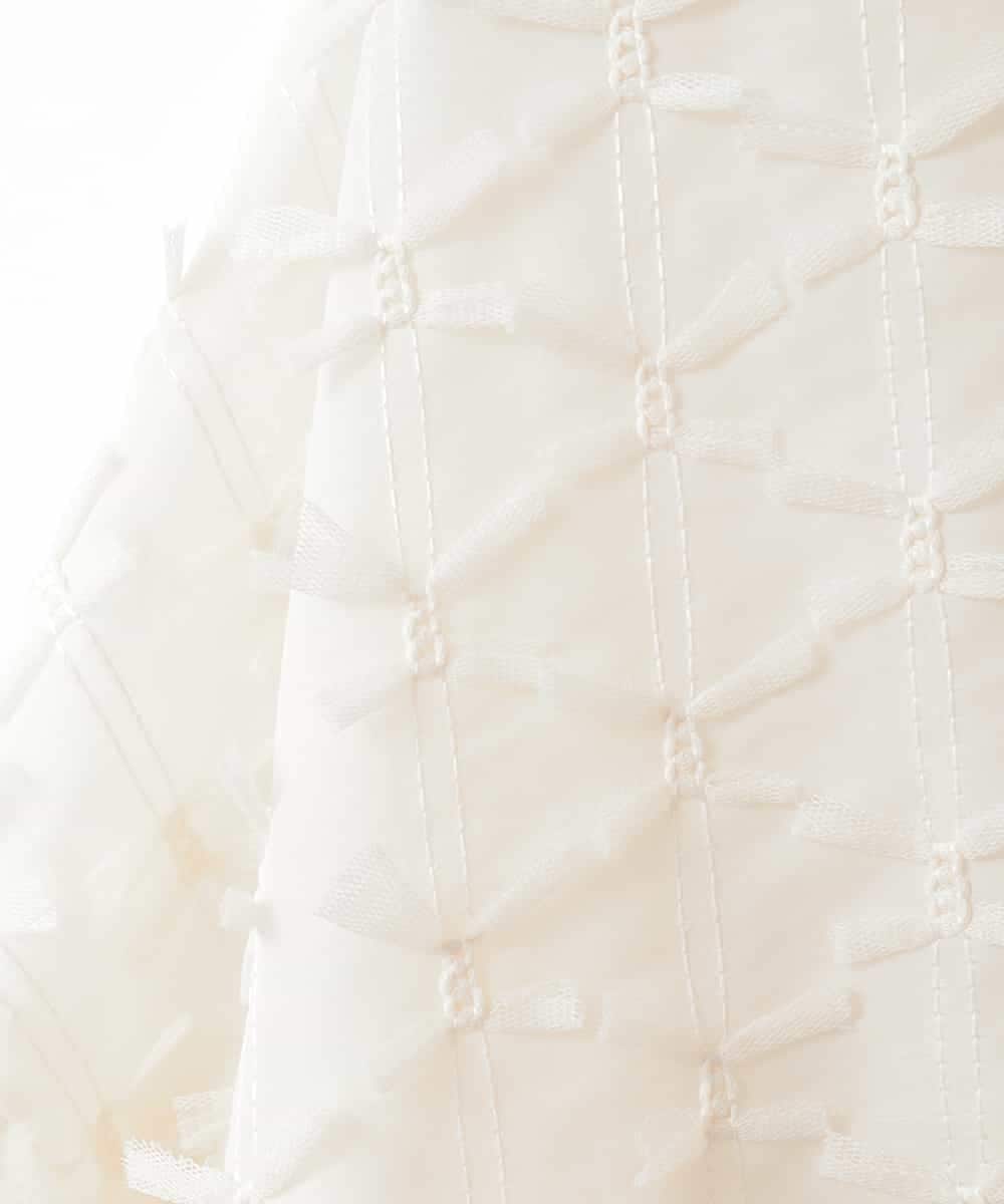 ZMBGE25139 al'aise modulation(アレーズモジュレーション) メッシュリボンシアープルオーバー ホワイト