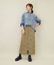 ZMBGE26138 al'aise modulation(アレーズモジュレーション) デニムライクコットンブラウス ブルー