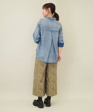 ZMBGE26138 al'aise modulation(アレーズモジュレーション) デニムライクコットンブラウス ブルー