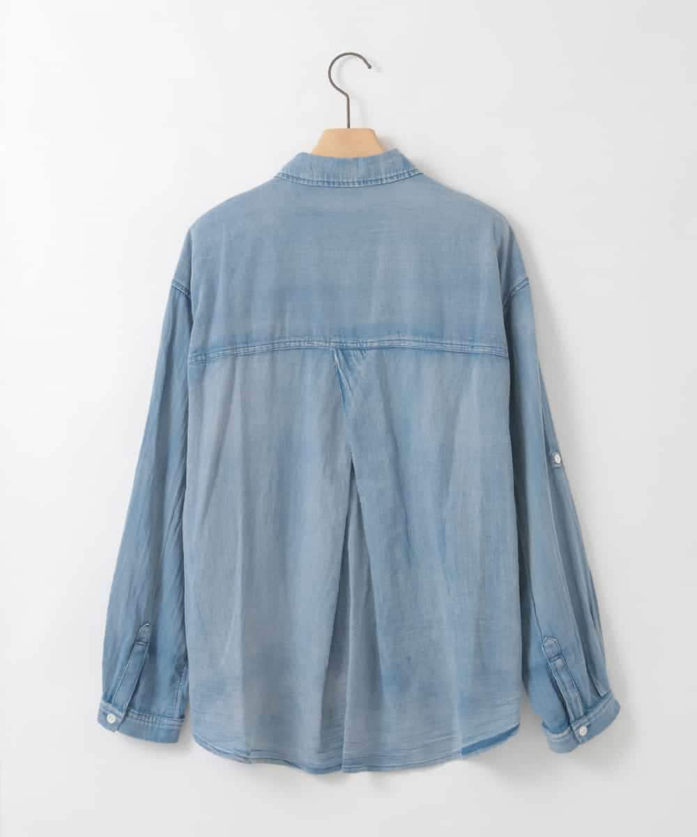 ZMBGE26138 al'aise modulation(アレーズモジュレーション) デニムライクコットンブラウス ブルー