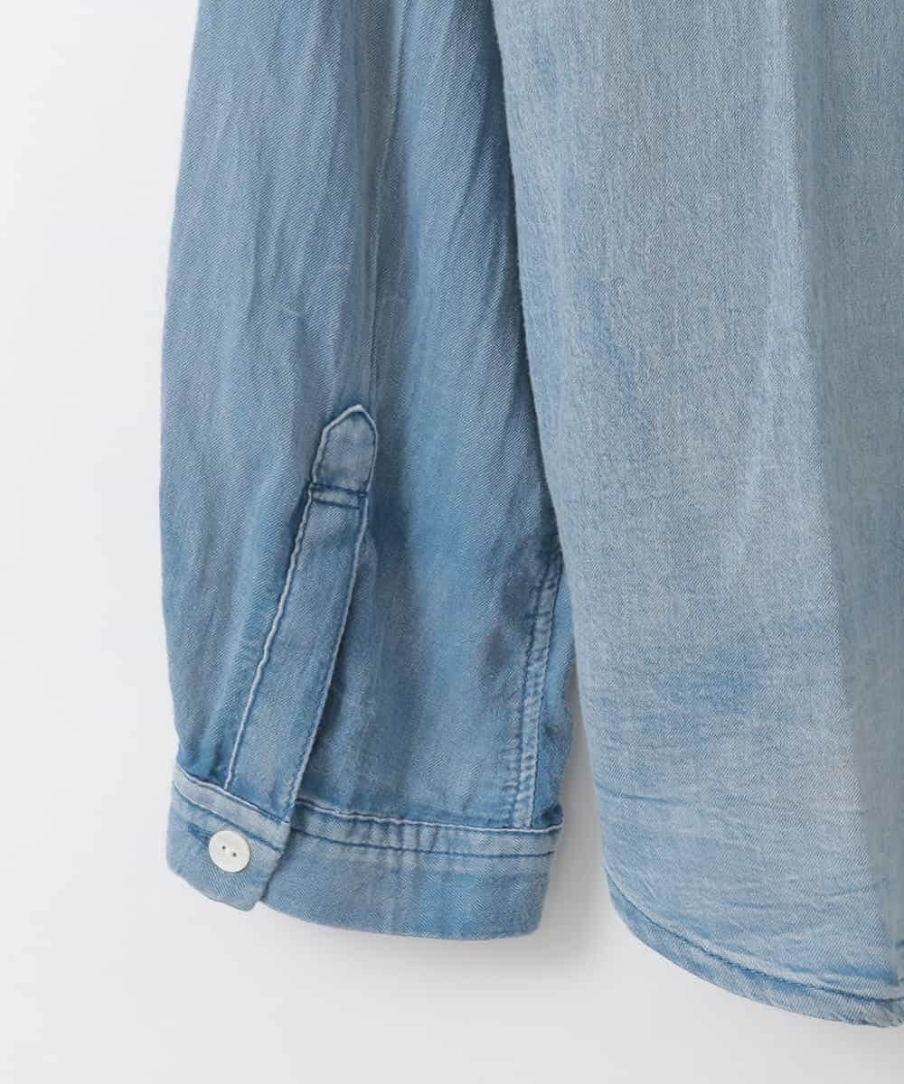 ZMBGE26138 al'aise modulation(アレーズモジュレーション) デニムライクコットンブラウス ブルー