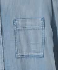 ZMBGE26138 al'aise modulation(アレーズモジュレーション) デニムライクコットンブラウス ブルー