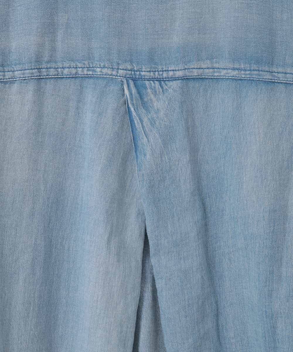 ZMBGE26138 al'aise modulation(アレーズモジュレーション) デニムライクコットンブラウス ブルー