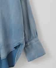 ZMBGE27138 al'aise modulation(アレーズモジュレーション) デニムライクスキッパーブラウス ブルー