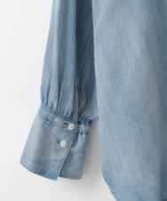 ZMBGE27138 al'aise modulation(アレーズモジュレーション) デニムライクスキッパーブラウス ブルー