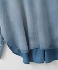 ZMBGE27138 al'aise modulation(アレーズモジュレーション) デニムライクスキッパーブラウス ブルー