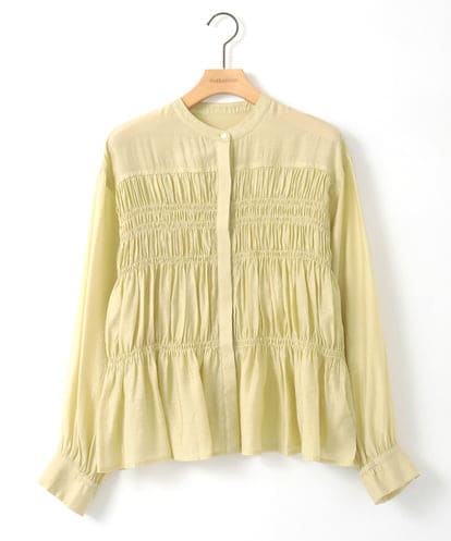 ZMBGE28120 al'aise modulation ノーカラーシャーリングブラウス