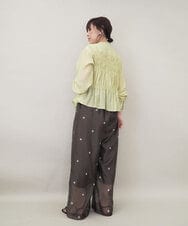 ZMBGE28120 al'aise modulation(アレーズモジュレーション) ノーカラーシャーリングブラウス イエロー