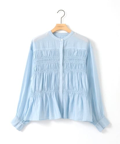 ZMBGE28120 al'aise modulation ノーカラーシャーリングブラウス