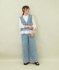 ZMBGE28120 al'aise modulation(アレーズモジュレーション) ノーカラーシャーリングブラウス ホワイト