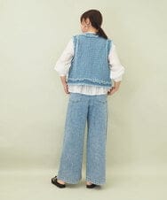 ZMBGE28120 al'aise modulation(アレーズモジュレーション) ノーカラーシャーリングブラウス ホワイト