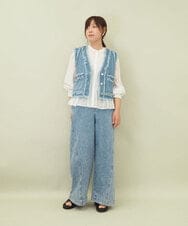 ZMBGE28120 al'aise modulation(アレーズモジュレーション) ノーカラーシャーリングブラウス ホワイト