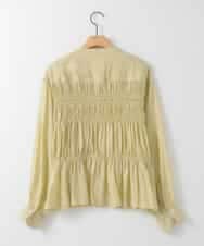 ZMBGE28120 al'aise modulation(アレーズモジュレーション) ノーカラーシャーリングブラウス イエロー