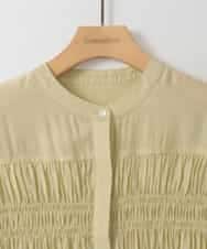 ZMBGE28120 al'aise modulation(アレーズモジュレーション) ノーカラーシャーリングブラウス イエロー