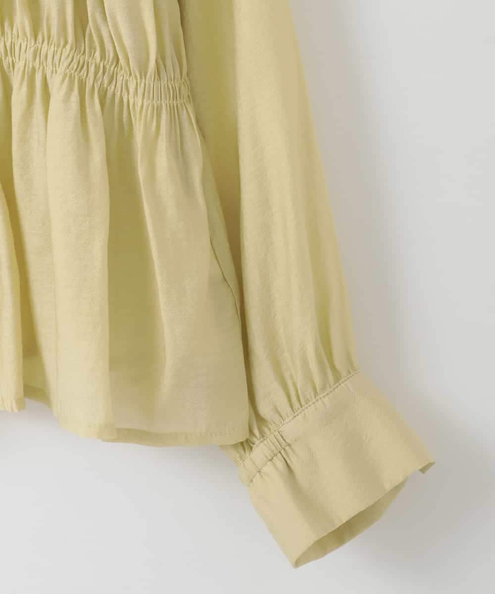 ZMBGE28120 al'aise modulation(アレーズモジュレーション) ノーカラーシャーリングブラウス イエロー