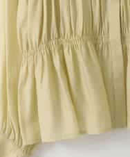 ZMBGE28120 al'aise modulation(アレーズモジュレーション) ノーカラーシャーリングブラウス イエロー