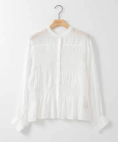 ZMBGE28120 al'aise modulation ノーカラーシャーリングブラウス