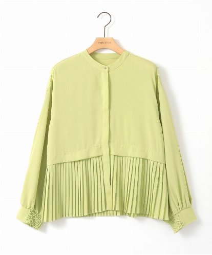 ZMBGE29128 al'aise modulation プリーツヘムノーカラーブラウス