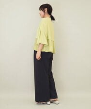 ZMBGE29128 al'aise modulation(アレーズモジュレーション) プリーツヘムノーカラーブラウス イエロー